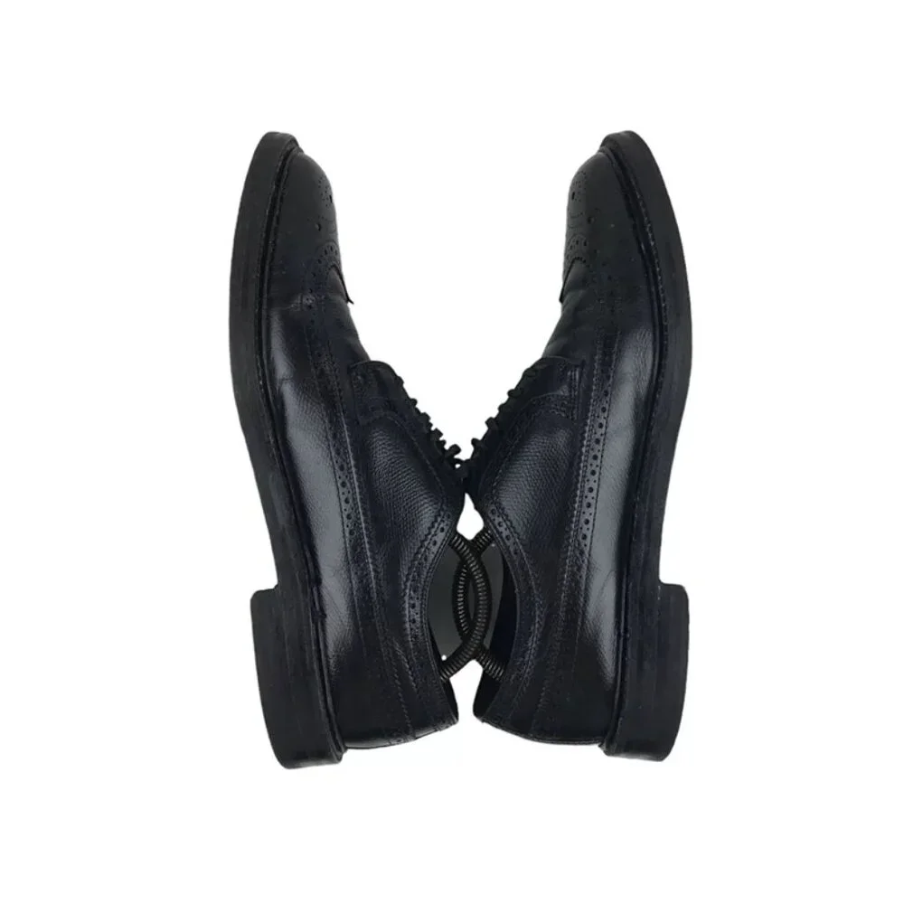 Bostonian Mens Black Lace Up‎ Wingtip Round Toe Oxford Dress Shoes Size US 10 B